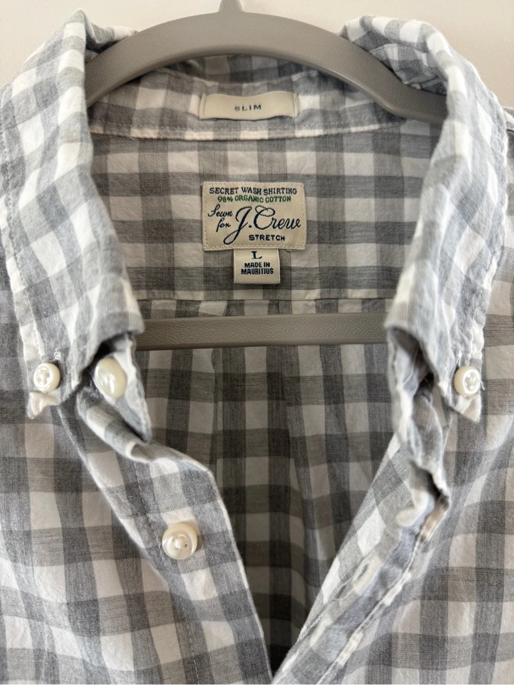 J. Crew Gray Check Button-Down Shirt